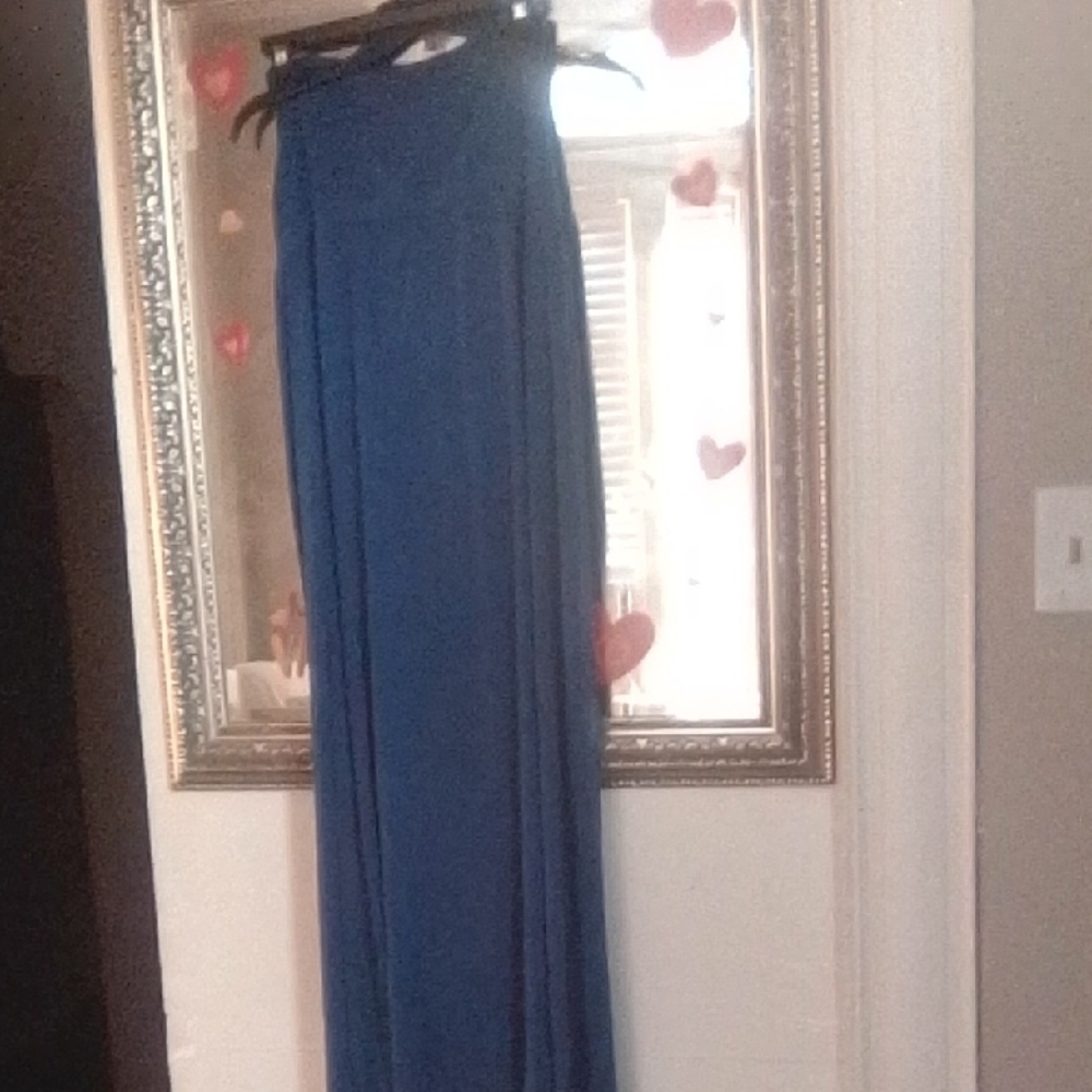a.n.a Blue Pleated Maxi Skirt Resort Wear